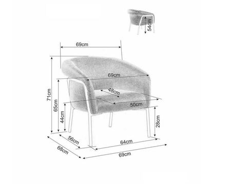 Křeslo Signal Clover Brego černá podnož/kari 68 (4)