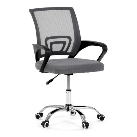 Kancelářská židle Autronic Židle kancelářská, šedý mesh, černý plast, chromový kříž (KA-L103 GREY) (13)