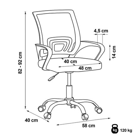Kancelářská židle Autronic Židle kancelářská, šedý mesh, černý plast, chromový kříž (KA-L103 GREY) (30)