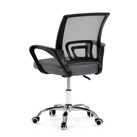 Kancelářská židle Autronic Židle kancelářská, šedý mesh, černý plast, chromový kříž (KA-L103 GREY) (7)