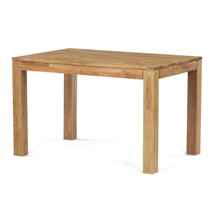 Moderní jídelní stůl Autronic Jídelní stůl 120x80x75 cm, masiv dub bílý, povrchová úprava olejem, nohy 8x8 cm (DS-H120 DUB) (2)