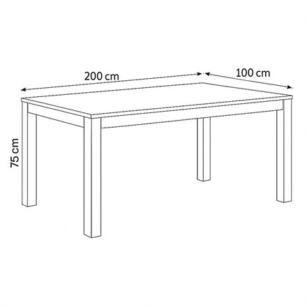 Moderní jídelní stůl Autronic Jídelní stůl 200x100x75, masiv dub bílý, povrchová úprava olejem, nohy 10x10 cm (DS-H200 DUB) (12)