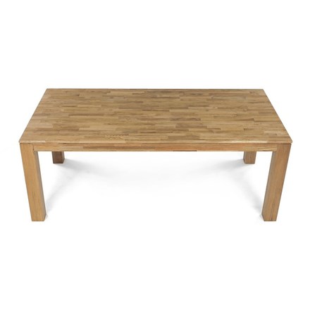 Moderní jídelní stůl Autronic Jídelní stůl 200x100x75, masiv dub bílý, povrchová úprava olejem, nohy 10x10 cm (DS-H200 DUB) (5)