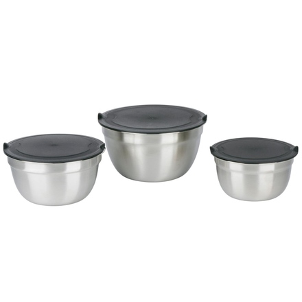 Mísa na šlehání Alpina ED-229118 sada 3 ks s víky nerez ocel