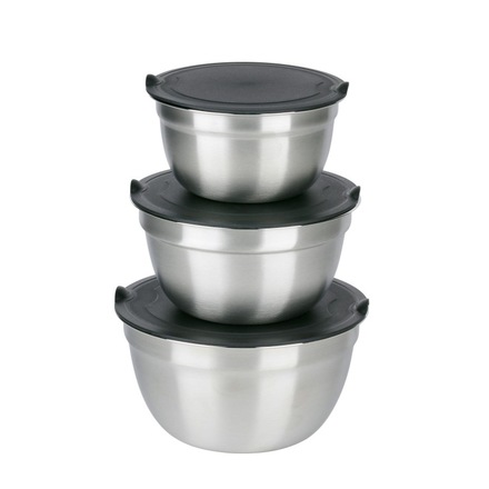 Mísa na šlehání Alpina ED-229118 sada 3 ks s víky nerez ocel (1)