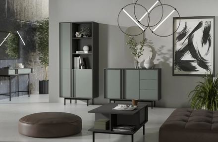 Komoda Jurek Meble ALSY 7 antracit/aloe 123/87/43cm (1)