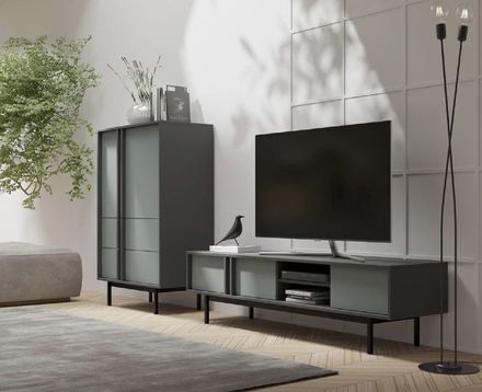 Komoda Jurek Meble ALSY 7 antracit/aloe 123/87/43cm (3)