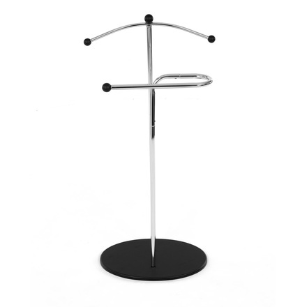 Němý sluha Autronic výška 110 cm, masiv kaučukovník, černé moření, kov chrom (83213 CRBK) (8)