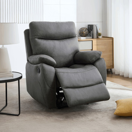 TV a relaxační křeslo Autronic s manuálním ovládáním, potah šedá látka v dekoru vintage (TV-4092 GREY3) (1)
