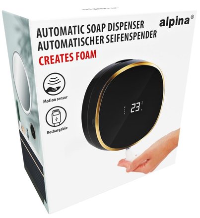 Bezdotykový dávkovač mýdla Alpina ED-233367zlat automatický černá / zlatá (1)