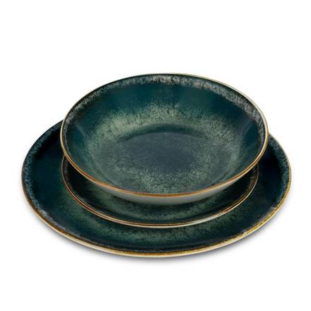 Jídelní sada talířů Berlingerhaus BH-10300 18 ks Matte Green Collection zelená