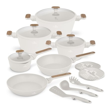 Sada nádobí s titanovým povrchem Berlingerhaus BH-8325 15 ks Sahara Nordic Collection