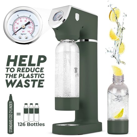 Výrobník sody Berlingerhaus BH-9785 SODABAR + 2 lahve Matte Green Collection (8)