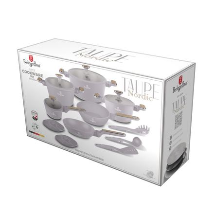 Sada nádobí s titanovým povrchem Berlingerhaus BH-8344 15 ks Taupe Nordic Collection (1)