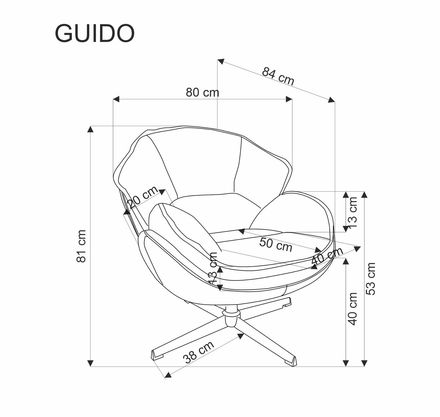 Křeslo Halmar GUIDO šedá (1p=1szt) (8)