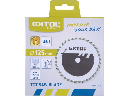 Kotouč pilový Extol Craft 19103 s SK plátky, O 125x2,2x22,2mm, 36T (1)