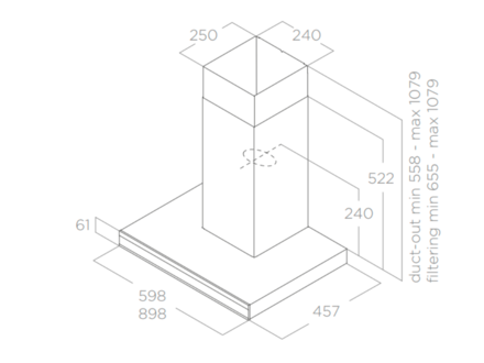Komínový odsavač par Elica ADELE BLMATA90 (1)
