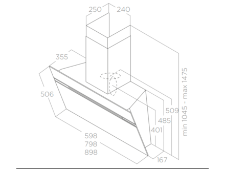 Komínový odsavač par Elica STRIPE BLA80 (1)