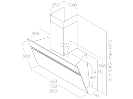 Komínový odsavač par Elica STRIPE WHA60 (1)
