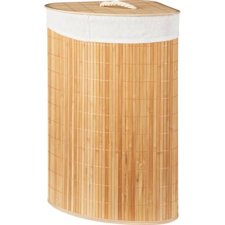 Koš na prádlo Excellent KO-KR9000020 bambus rohový 35×35×60 cm hnědá/bílá