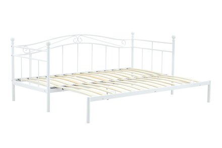 Rozkládací postel s výsuvem další matrace Halmar ARIZA bílá (3)