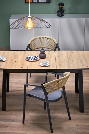 Moderní jídelní stůl s rozkladem Halmar BARRIL 130-170x80x72 cm dub artisan černá (2p=1szt) (11)