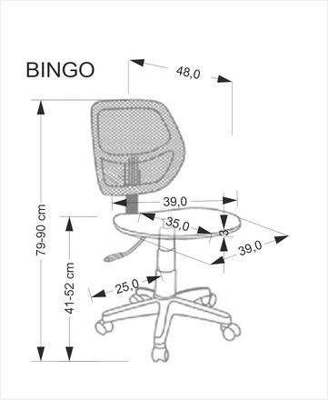Dětské kancelářské křeslo Halmar BINGO růžová (9)