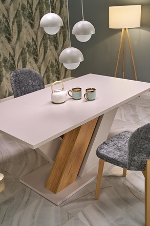 Moderní jídelní stůl s rozkladem Halmar BRANDON 160-20090 cm kašmír dub krémový (2p=1szt) (11)