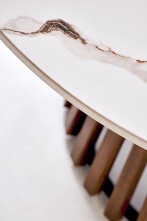 Konferenční stolek Halmar CARINA béžová mramor  ořech (2p=1szt) (11)