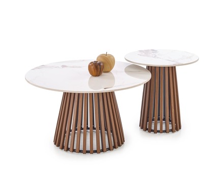 Konferenční stolek Halmar CARINA béžová mramor  ořech (2p=1szt) (12)