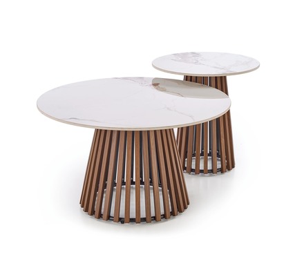 Konferenční stolek Halmar CARINA béžová mramor  ořech (2p=1szt) (13)