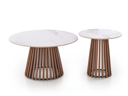 Konferenční stolek Halmar CARINA béžová mramor  ořech (2p=1szt) (6)