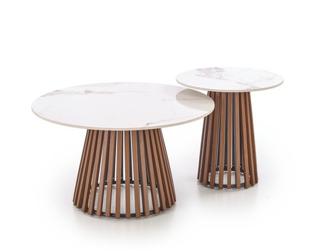 Konferenční stolek Halmar CARINA béžová mramor  ořech (2p=1szt) (7)