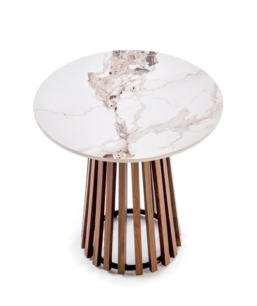 Konferenční stolek Halmar CARINA_S béžová mramor  ořech (2p=1szt) (2)