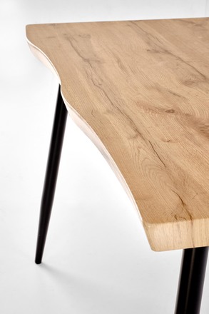 Set moderní jídelní stůl se židlemi Halmar DICKY sestava stolu + 4 židle,  přírodní černá popelavá (2p=1szt) (7)