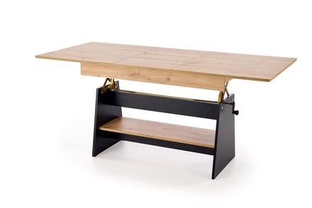 Konferenční stolek Halmar ERIKA s rozkladem dub artisan  černá (3 Karton) (3)