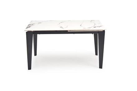 Moderní jídelní stůl s rozkladem Halmar FELIX pracovní deska - bílá mramor, nohy - černá (2p=1szt) (5)