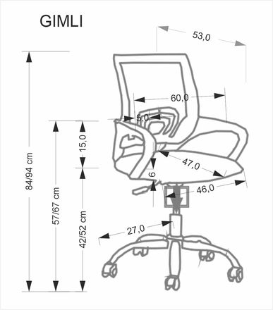 Kancelářské křeslo Halmar GIMLI černá (1p=1szt) (2)