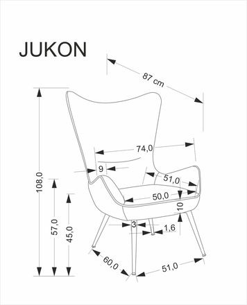 Relaxační křeslo Halmar JUKON popelavá (1p=1szt) (12)