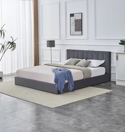 Manželská postel s boxem na ložní prádlo Halmar KATARINA popelavá (2 Karton) (1)