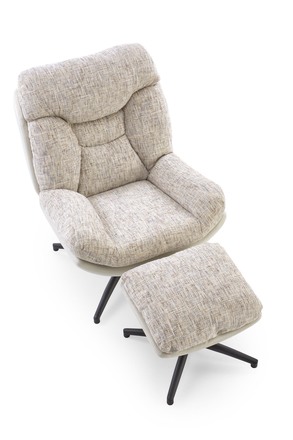 Křeslo s podnožkou Halmar KRONOS béžová  vícebarevná (1p=1szt) (3)