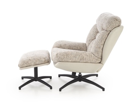 Křeslo s podnožkou Halmar KRONOS béžová  vícebarevná (1p=1szt) (4)