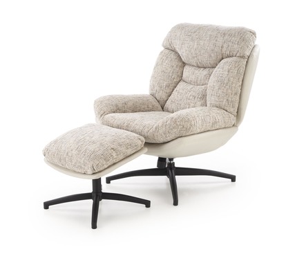 Křeslo s podnožkou Halmar KRONOS béžová  vícebarevná (1p=1szt) (1)