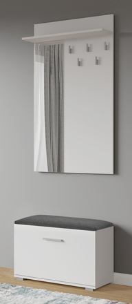 Věšák se zrcadlem Halmar LIMA PR-1 bílá (1p=1szt) (1)