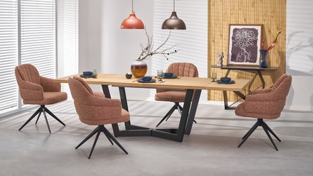 Moderní jídelní stůl s rozkladem Halmar MASSIVE 2 160-250x90x77 cm dub přírodníčerná (2p=1szt) (10)