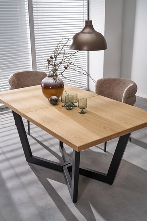 Moderní jídelní stůl s rozkladem Halmar MASSIVE 2 160-250x90x77 cm dub přírodníčerná (2p=1szt) (15)