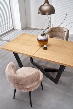 Moderní jídelní stůl s rozkladem Halmar MASSIVE 2 160-250x90x77 cm dub přírodníčerná (2p=1szt) (18)