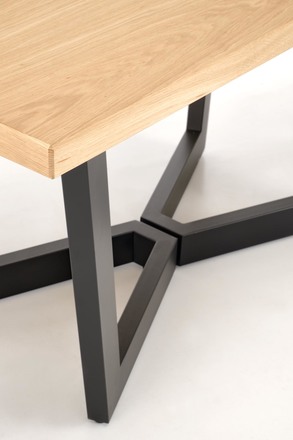 Moderní jídelní stůl s rozkladem Halmar MASSIVE 2 160-250x90x77 cm dub přírodníčerná (2p=1szt) (19)