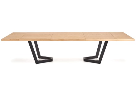 Moderní jídelní stůl s rozkladem Halmar MASSIVE 2 160-250x90x77 cm dub přírodníčerná (2p=1szt) (1)