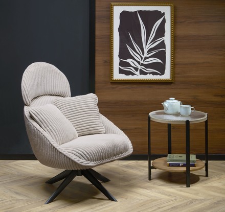 Relaxační křeslo Halmar MERRY 2 s funkcí otáčení, cappuccino (10)